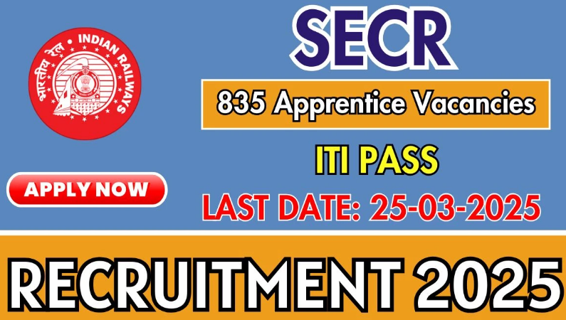 South East Central Railway (SECR) Act Apprentices Recruitment 2025 - Apply Online for 835 Posts